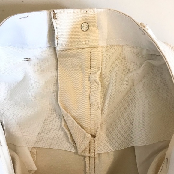 Democracy 2 AbSolution High Rise Center Seam Kick Flare Pants Side Slit Cream - Picture 8 of 11